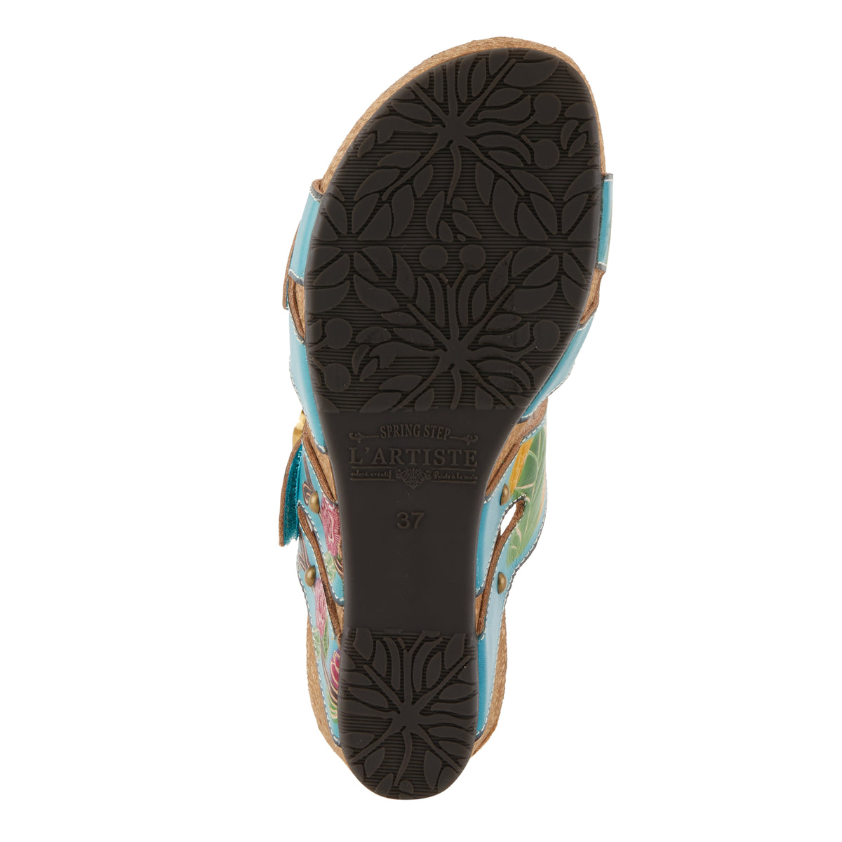 L'Artiste L'ARTISTE BRISEIS SANDALS sandal in turquoise multi with handcrafted leather design