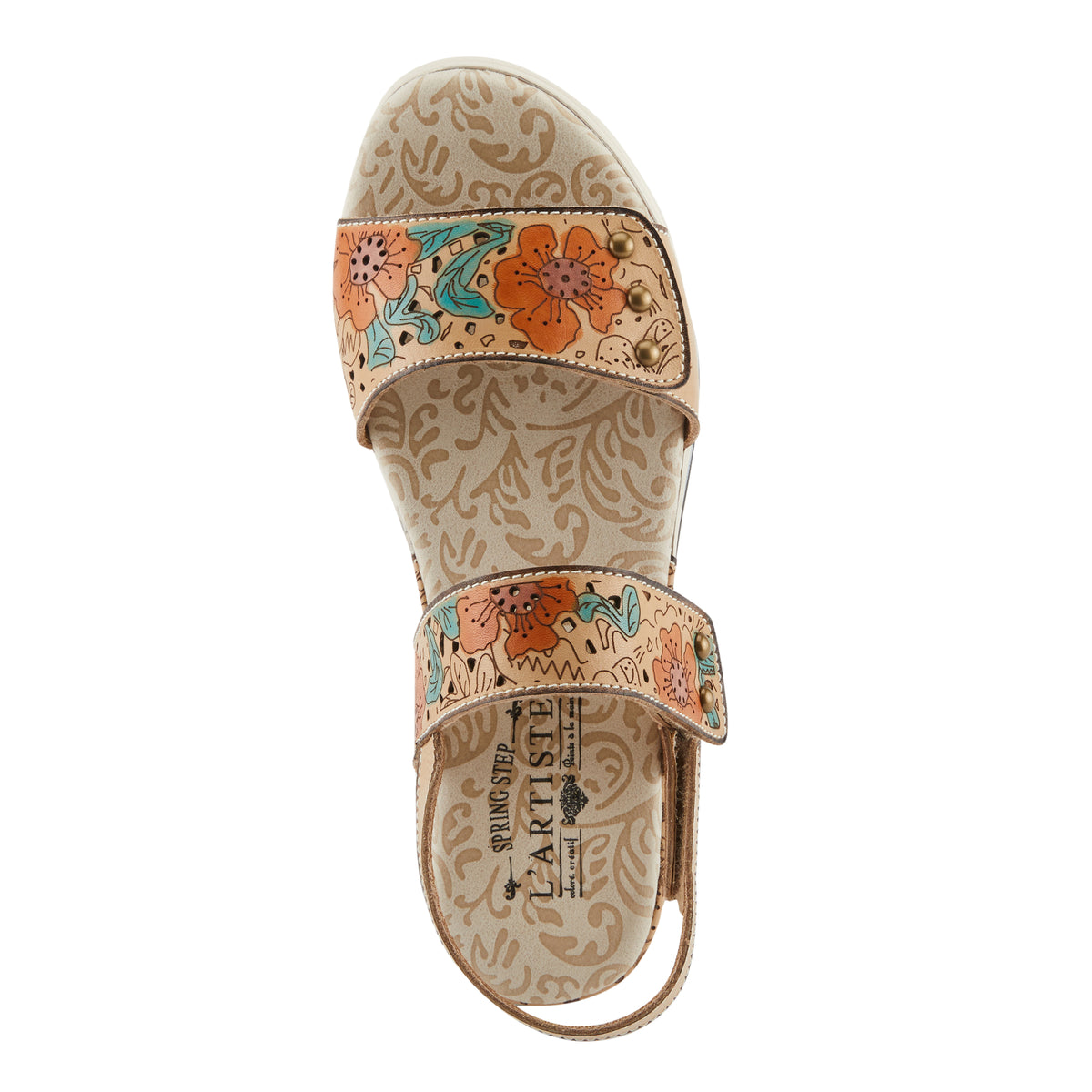 L'Artiste L'ARTISTE CAITLINA SANDALS sandal in beige multi with handcrafted leather design