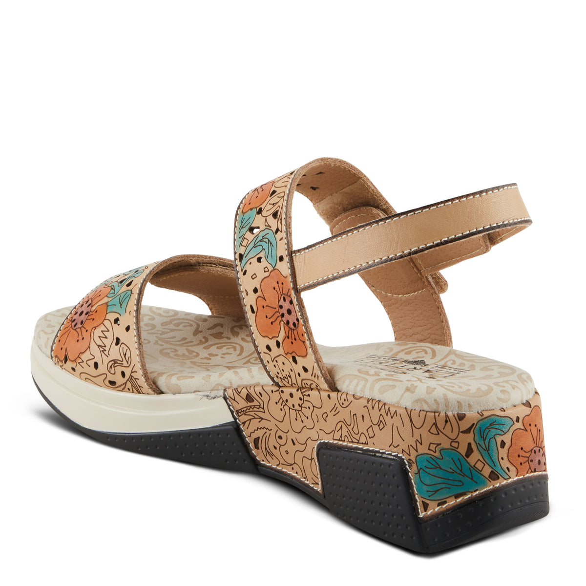 L'Artiste L'ARTISTE CAITLINA SANDALS sandal in beige multi with handcrafted leather design
