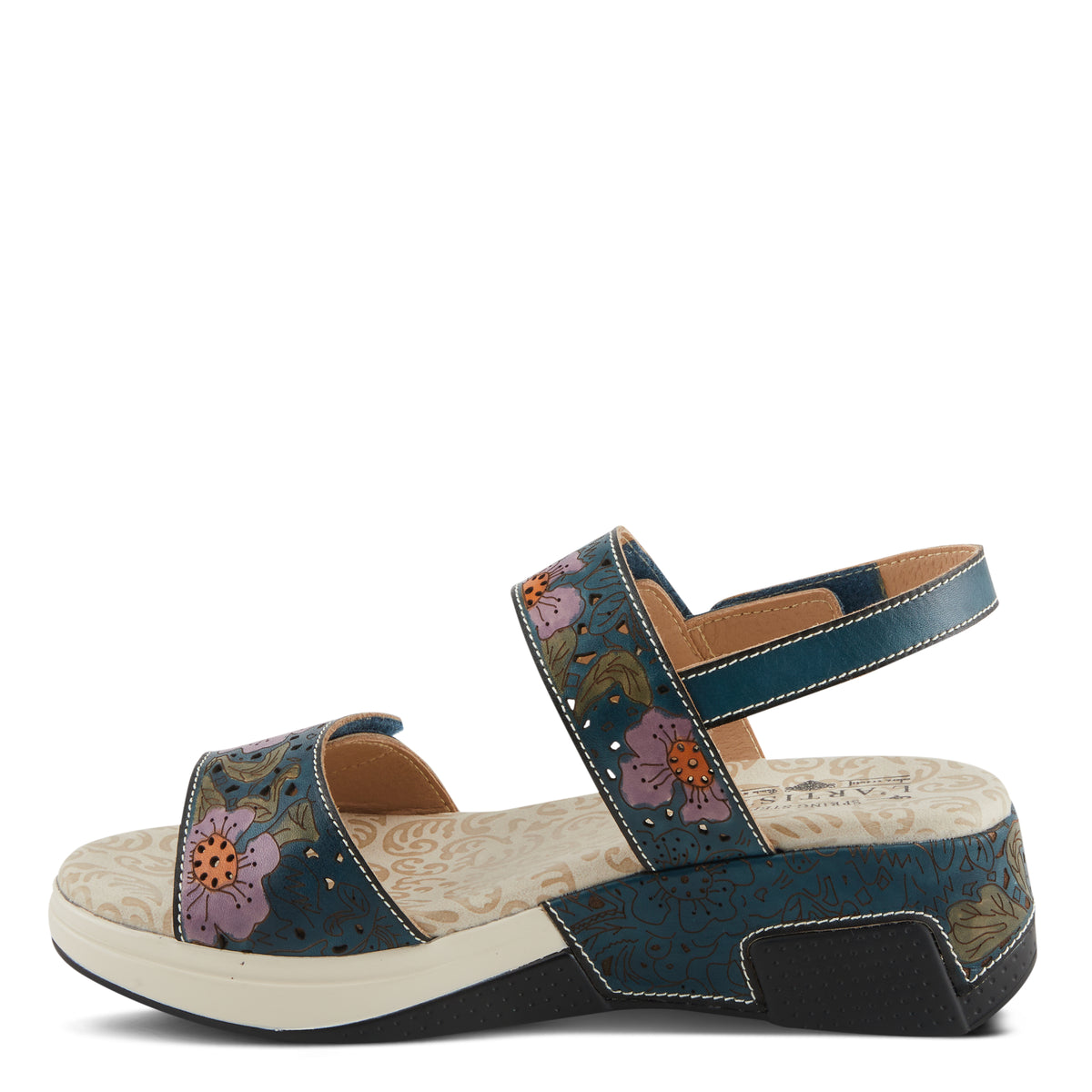 L'Artiste L'ARTISTE CAITLINA SANDALS sandal in blue multi with handcrafted leather design