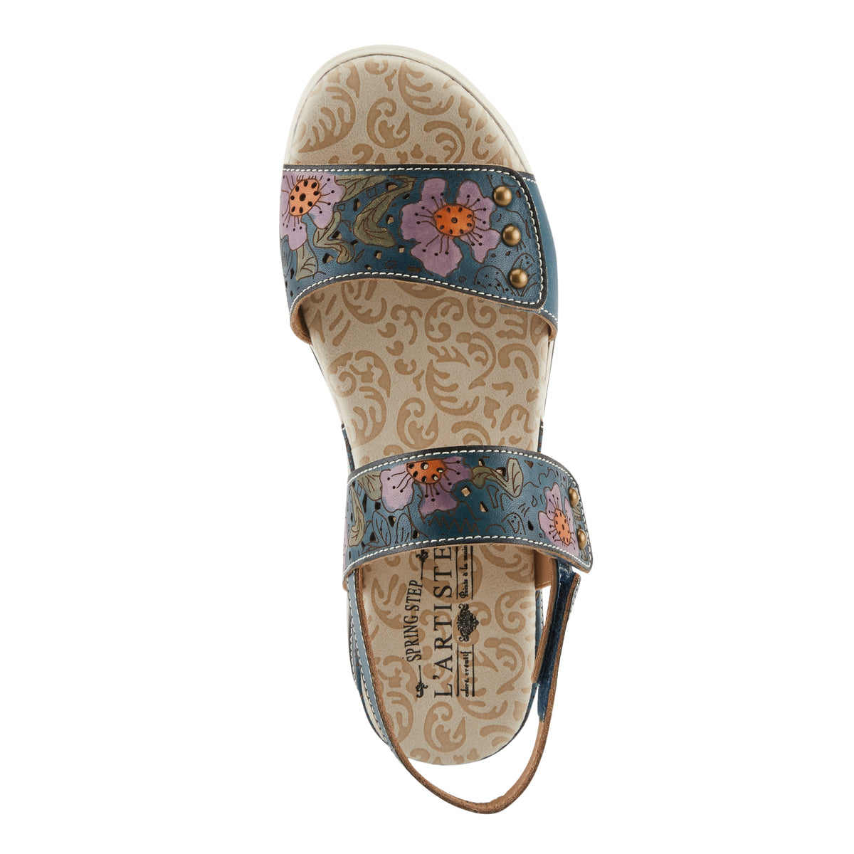 L'Artiste L'ARTISTE CAITLINA SANDALS sandal in blue multi with handcrafted leather design