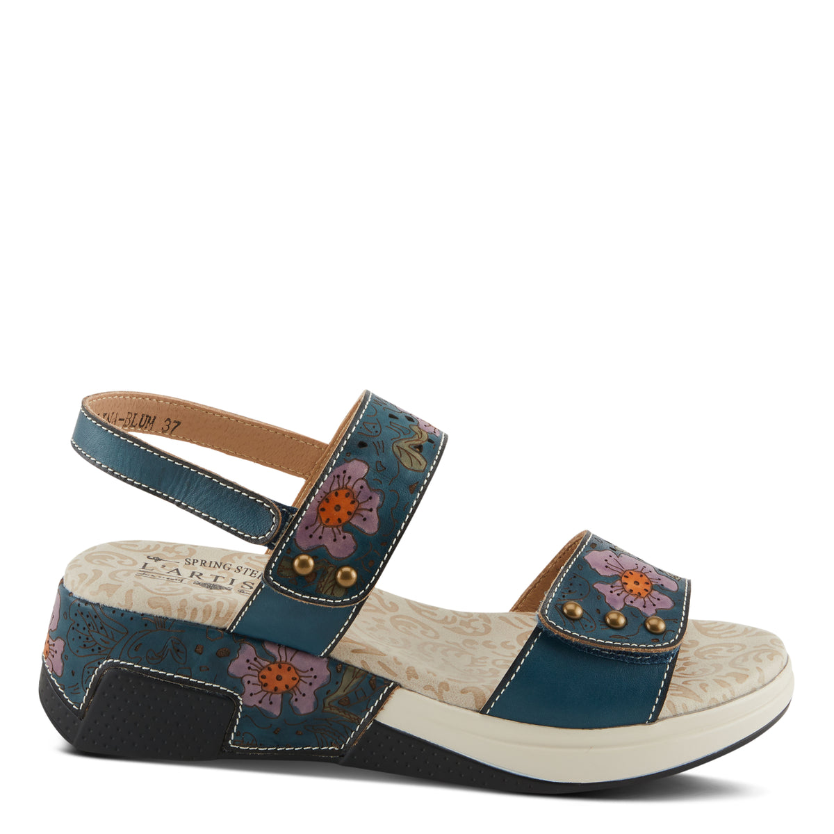 L'Artiste L'ARTISTE CAITLINA SANDALS sandal in blue multi with handcrafted leather design