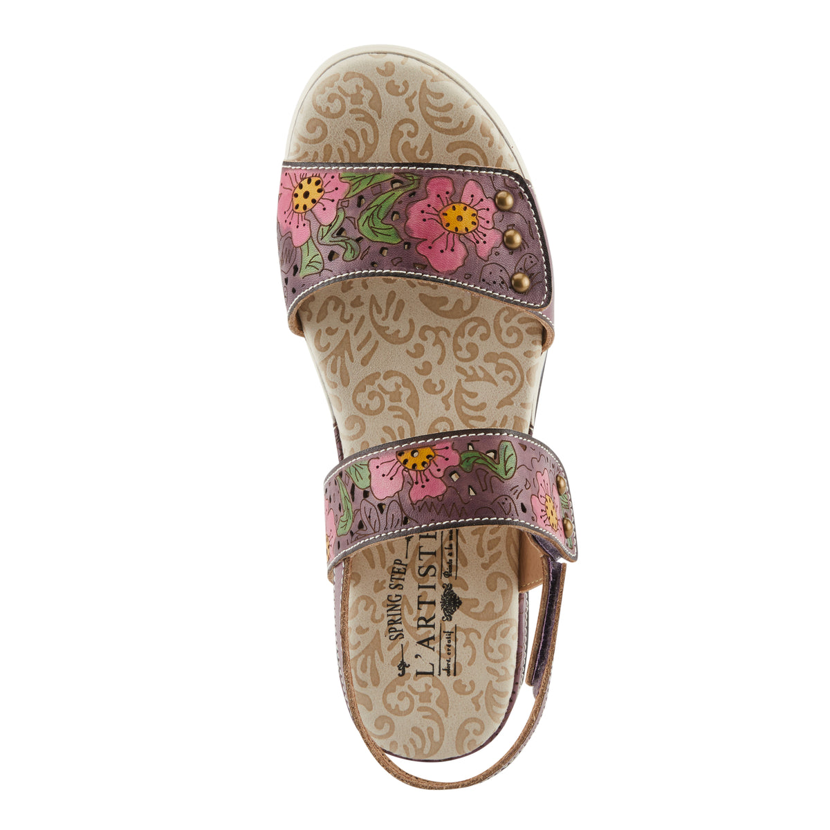L'Artiste L'ARTISTE CAITLINA SANDALS sandal in plum multi with handcrafted leather design