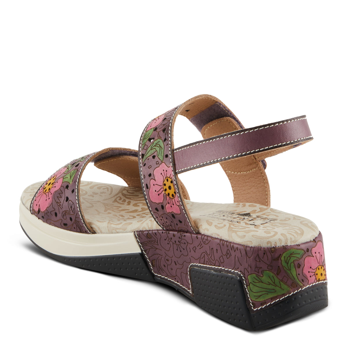L'Artiste L'ARTISTE CAITLINA SANDALS sandal in plum multi with handcrafted leather design