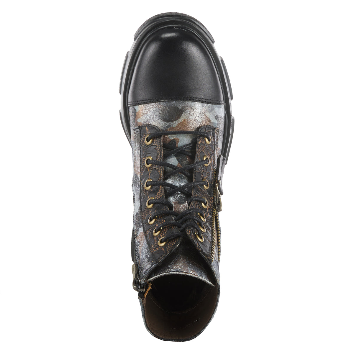 L'Artiste L'ARTISTE CARNELIAN BOOTIE boot in black multi with handcrafted leather design