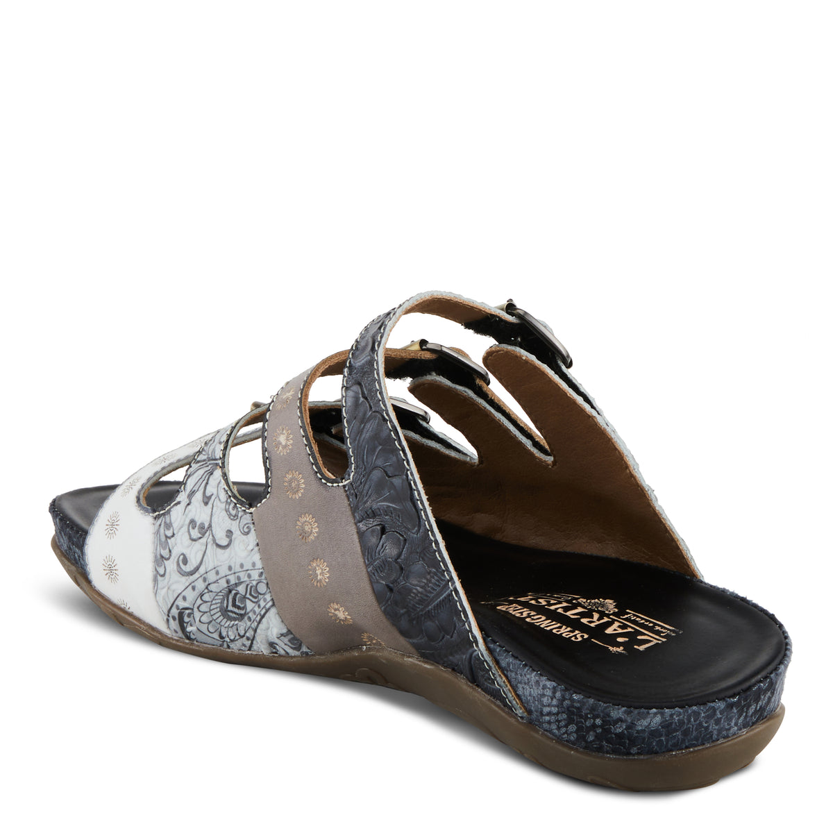 L'Artiste L'ARTISTE CHAIMA SANDALS sandal in black multi with handcrafted leather design