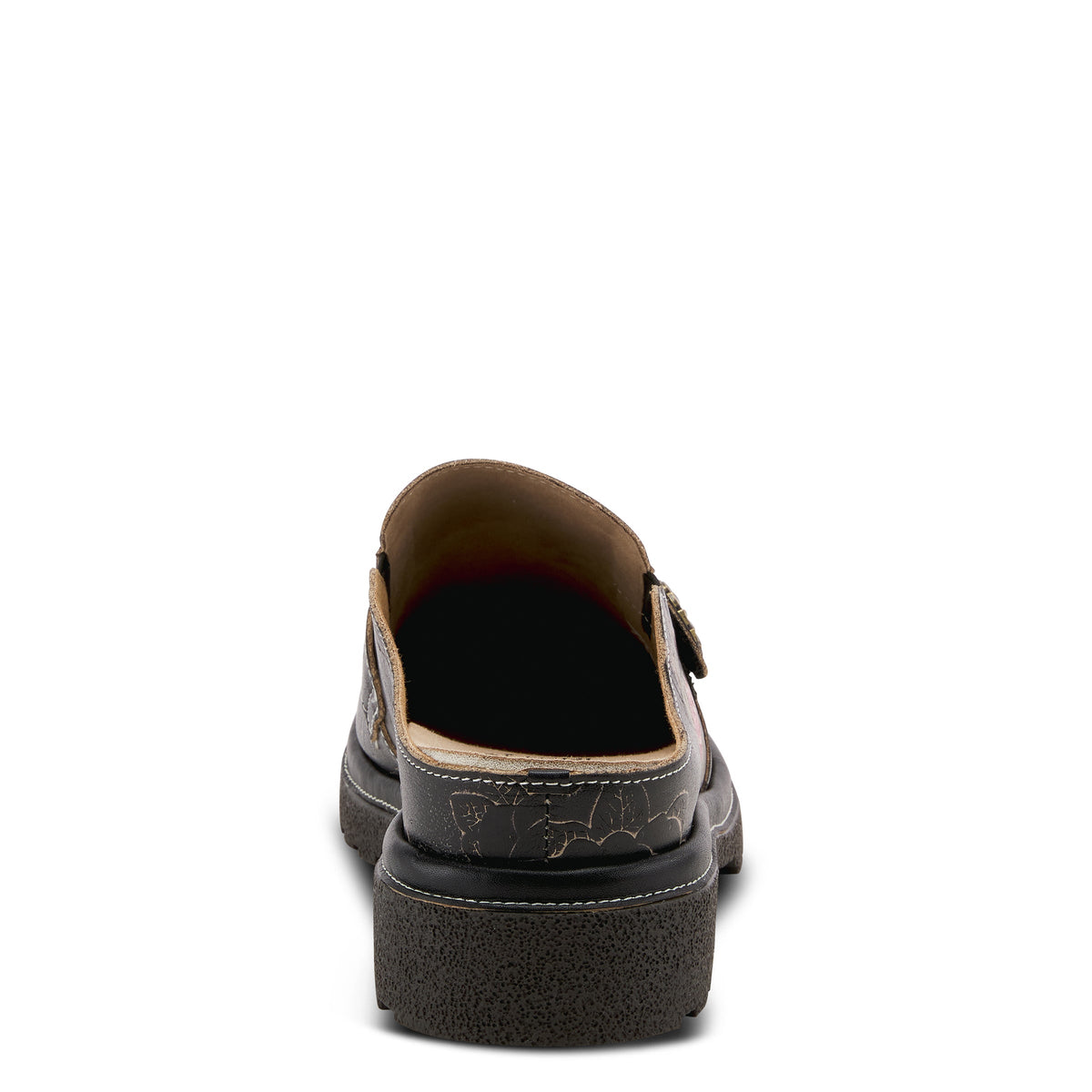 L'Artiste L'ARTISTE COMFICUTE MULES shoe in black multi with handcrafted leather design