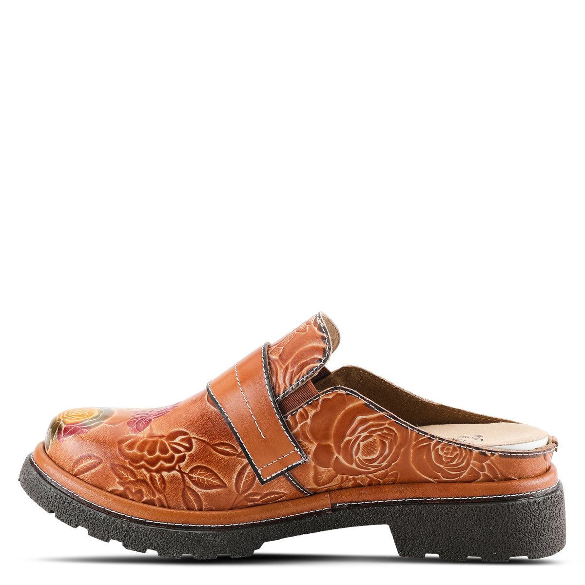 L'Artiste L'ARTISTE COMFICUTE MULES shoe in camel multi with handcrafted leather design