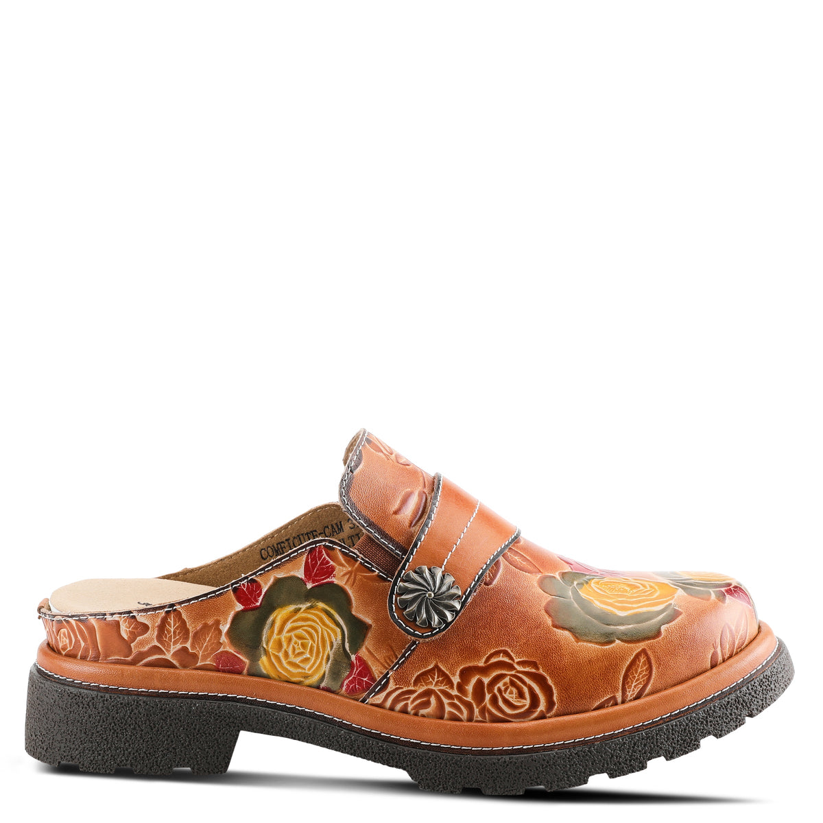 L'Artiste L'ARTISTE COMFICUTE MULES shoe in camel multi with handcrafted leather design