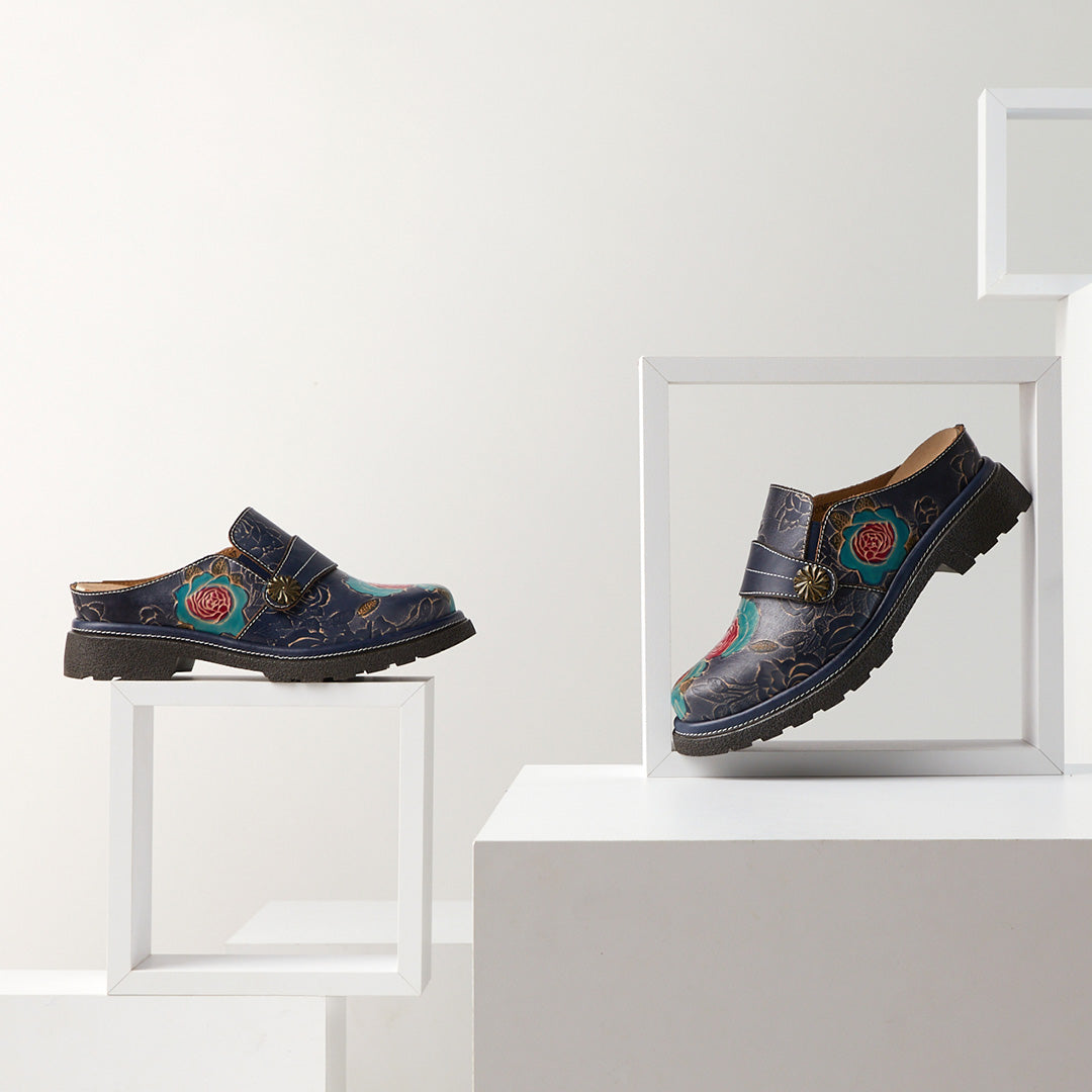 L'Artiste L'ARTISTE COMFICUTE MULES shoe in camel multi with handcrafted leather design