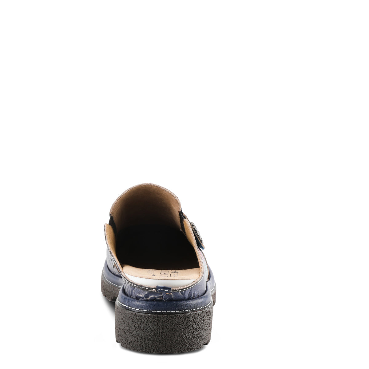 L'Artiste L'ARTISTE COMFICUTE MULES shoe in navy multi with handcrafted leather design