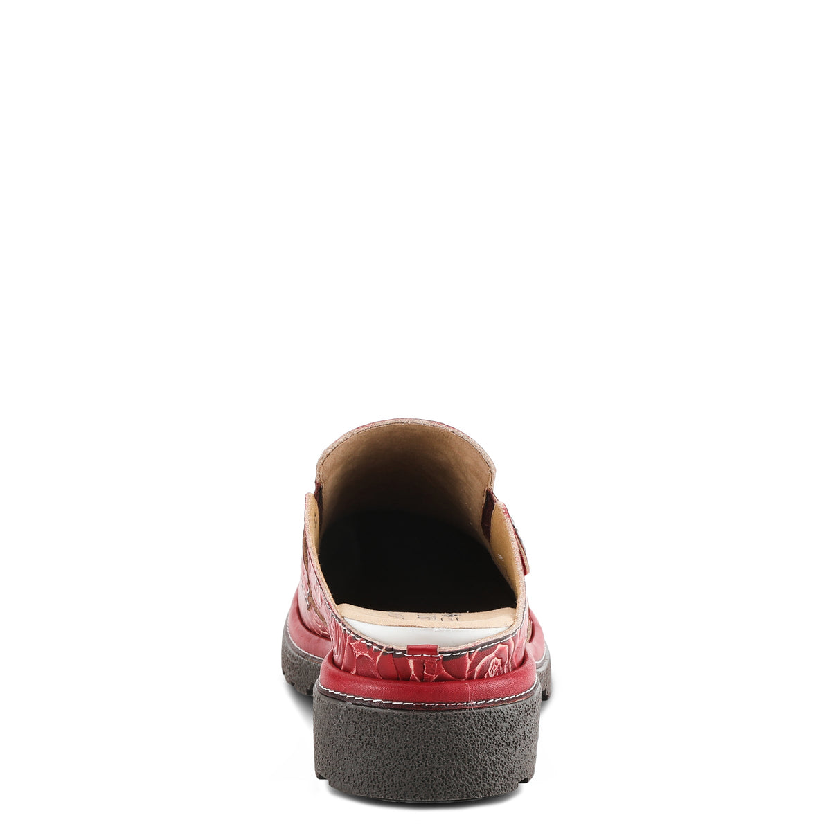L'Artiste L'ARTISTE COMFICUTE MULES shoe in red multi with handcrafted leather design