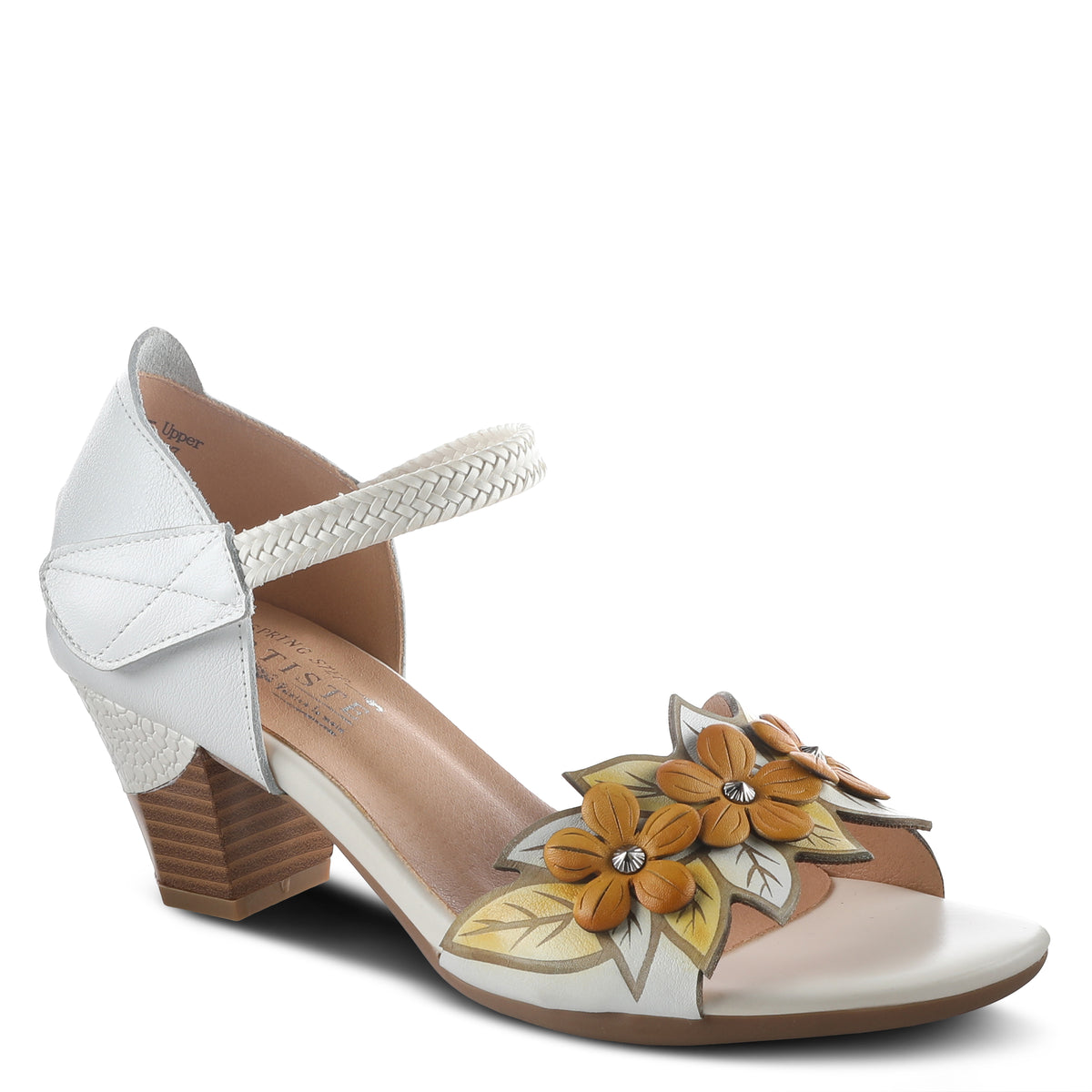 L'Artiste L'ARTISTE COMPELLING MARY JANE SHOES shoe in white multi with handcrafted leather design