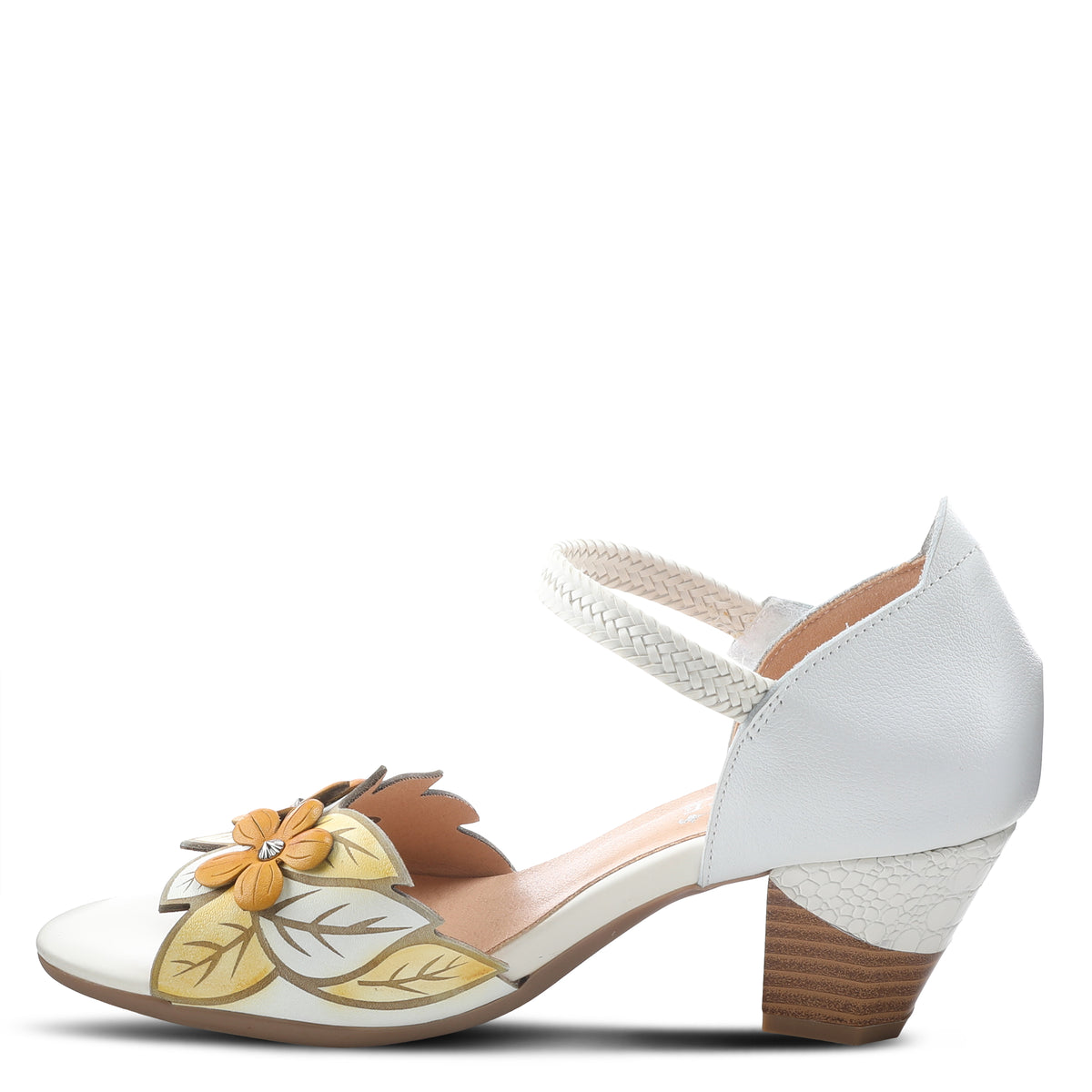 L'Artiste L'ARTISTE COMPELLING MARY JANE SHOES shoe in white multi with handcrafted leather design