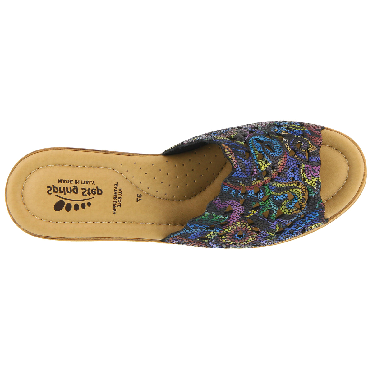 Spring Step SPRING STEP ESTELLA SLIDE SANDAL sandal in white multi with comfortable everyday design