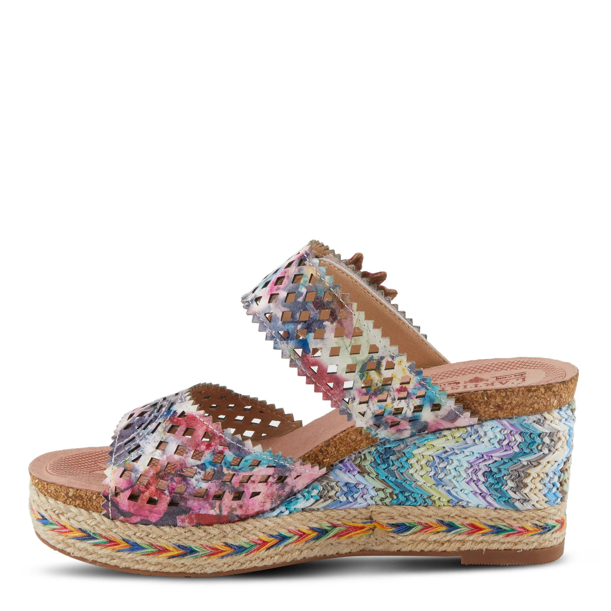 L'Artiste L'ARTISTE EVESGARDEN SANDALS sandal in pink multi with handcrafted leather design