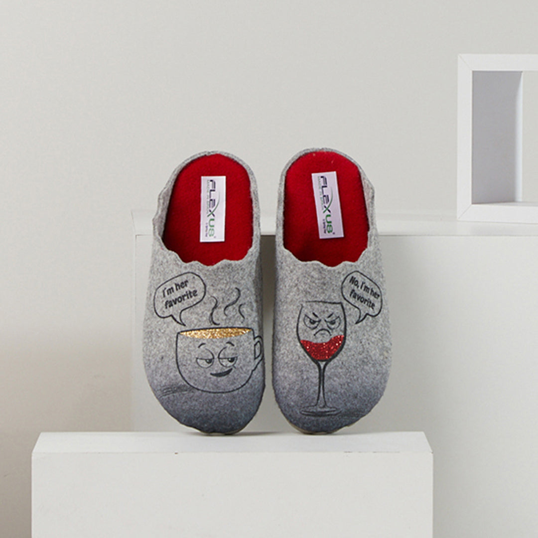 Flexus FLEXUS FAV SLIPPER comfort shoe in grey with flexible sole
