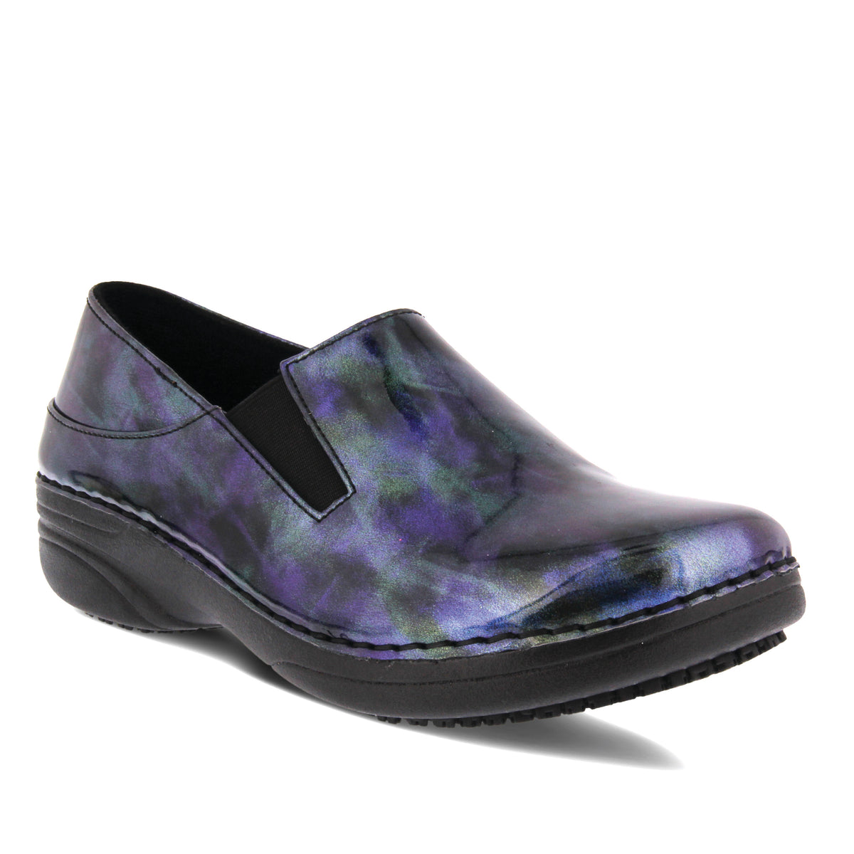 Spring Step Professional SPRING STEP PROFESSIONAL FERRARA-FOG SLIP-ON SHOE slip-on shoe in navy patent with slip-resistant outsole