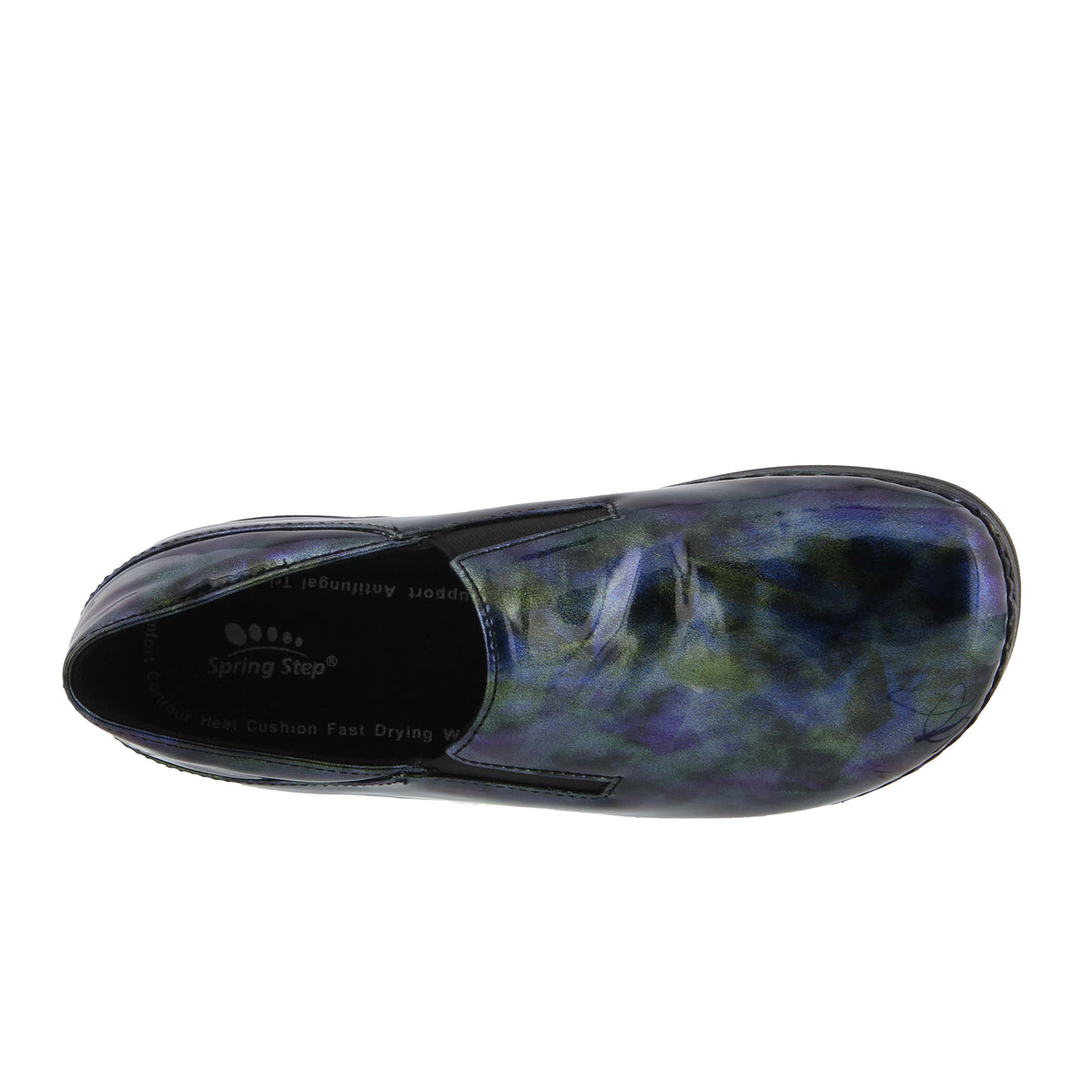 Spring Step Professional SPRING STEP PROFESSIONAL FERRARA-FOG SLIP-ON SHOE slip-on shoe in navy patent with slip-resistant outsole