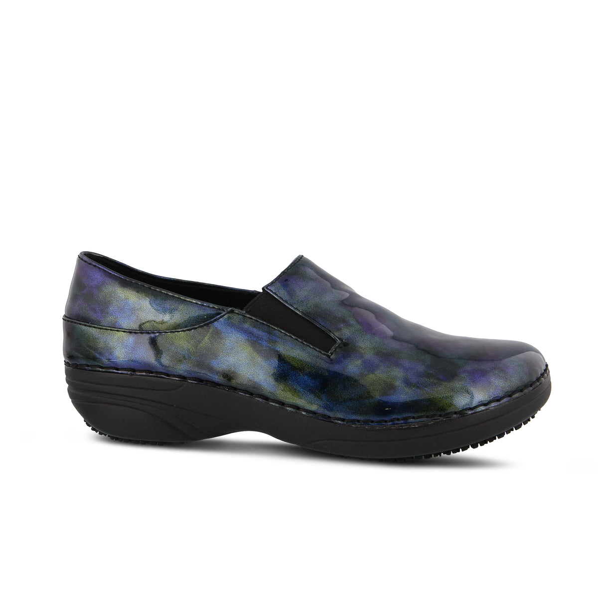 Spring Step Professional SPRING STEP PROFESSIONAL FERRARA-FOG SLIP-ON SHOE slip-on shoe in navy patent with slip-resistant outsole