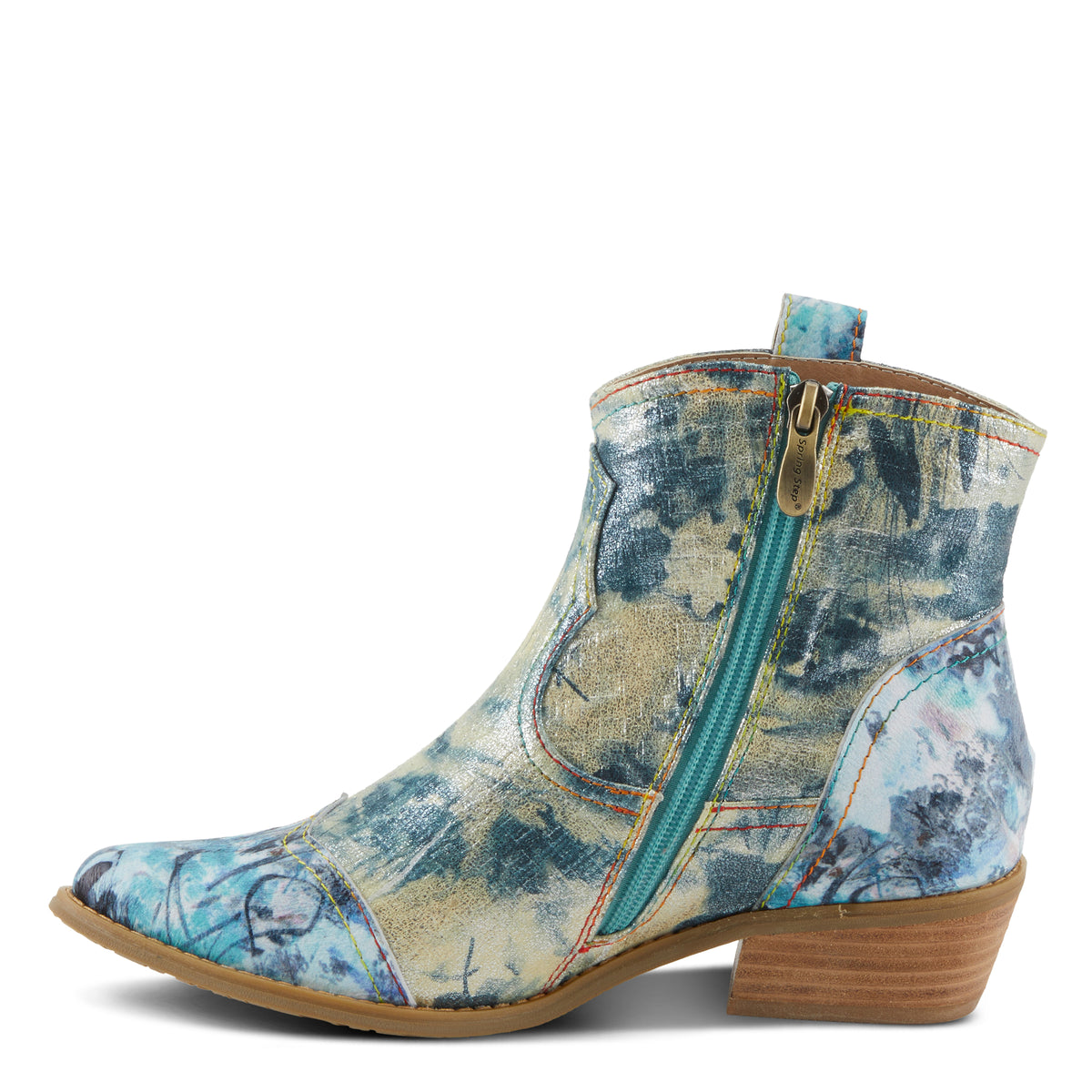 L'Artiste L'ARTISTE FLIRTINI BOOTS boot in blue multi with handcrafted leather design