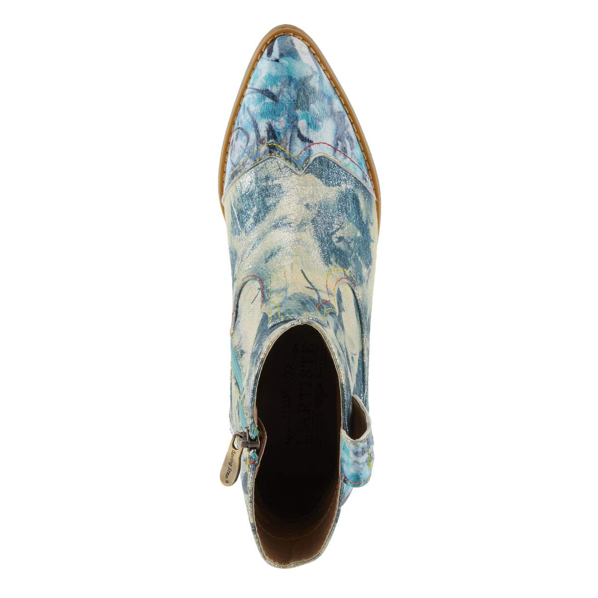 L'Artiste L'ARTISTE FLIRTINI BOOTS boot in blue multi with handcrafted leather design