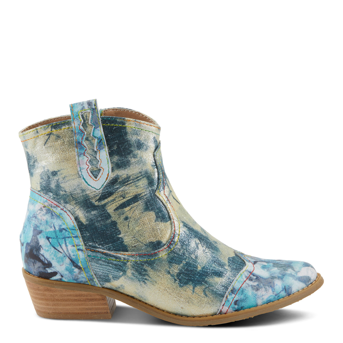 L'Artiste L'ARTISTE FLIRTINI BOOTS boot in blue multi with handcrafted leather design