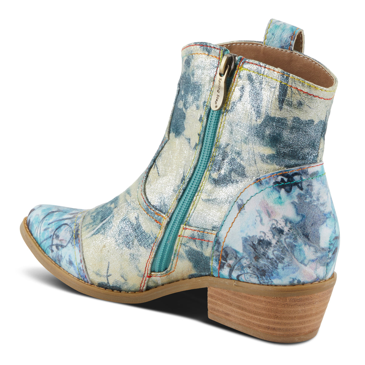 L'Artiste L'ARTISTE FLIRTINI BOOTS boot in blue multi with handcrafted leather design