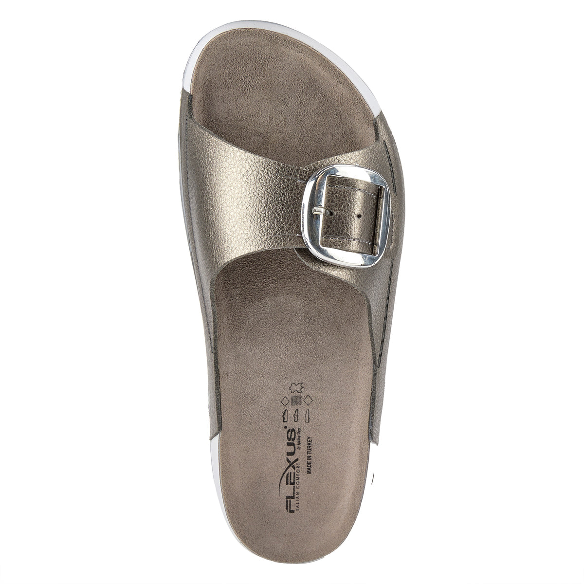 Flexus FLEXUS GATEWAY SLIDE SANDALS sandal in pewter with flexible sole