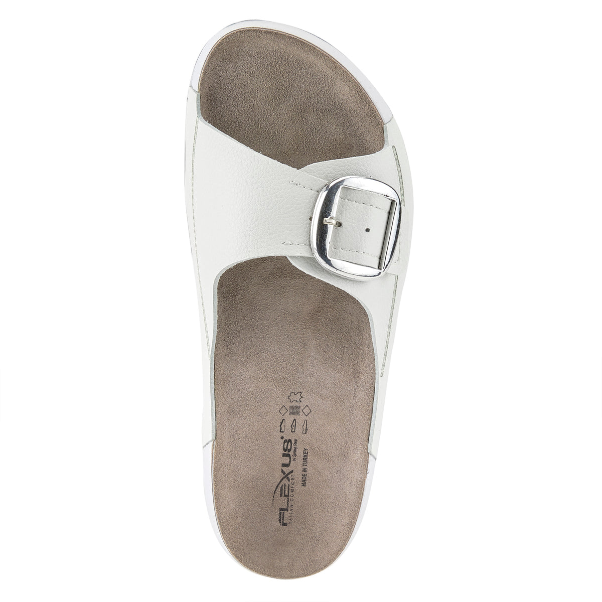 Flexus FLEXUS GATEWAY SLIDE SANDALS sandal in white with flexible sole