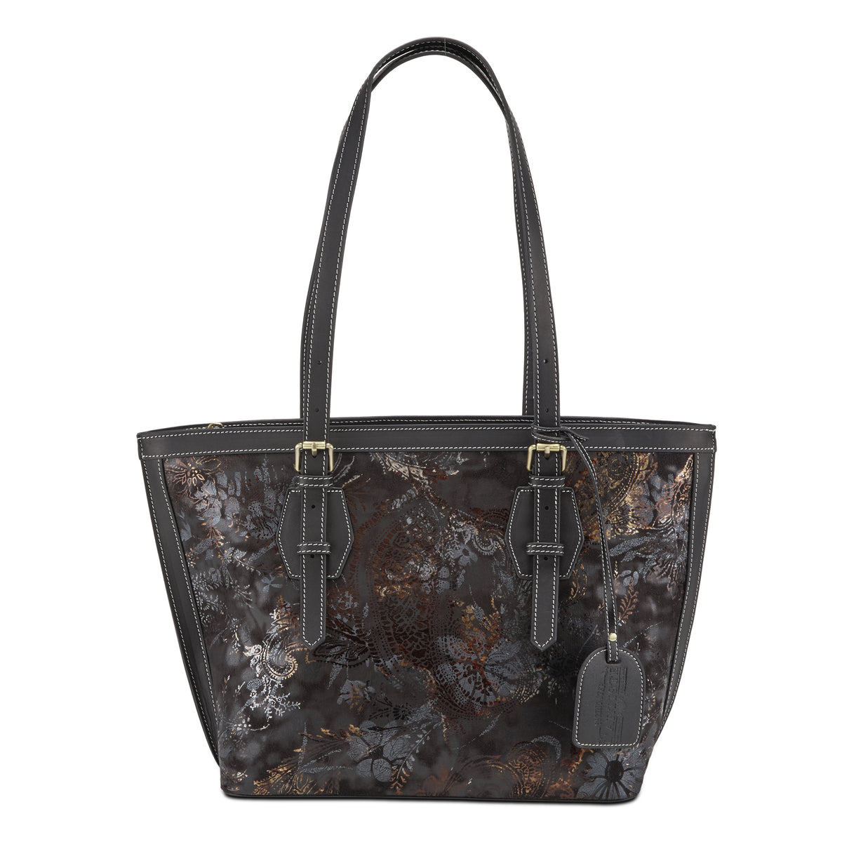 L'Artiste L'ARTISTE HB-TOTE-FLORAL HANDBAG shoe in black multi with hand-painted floral leather