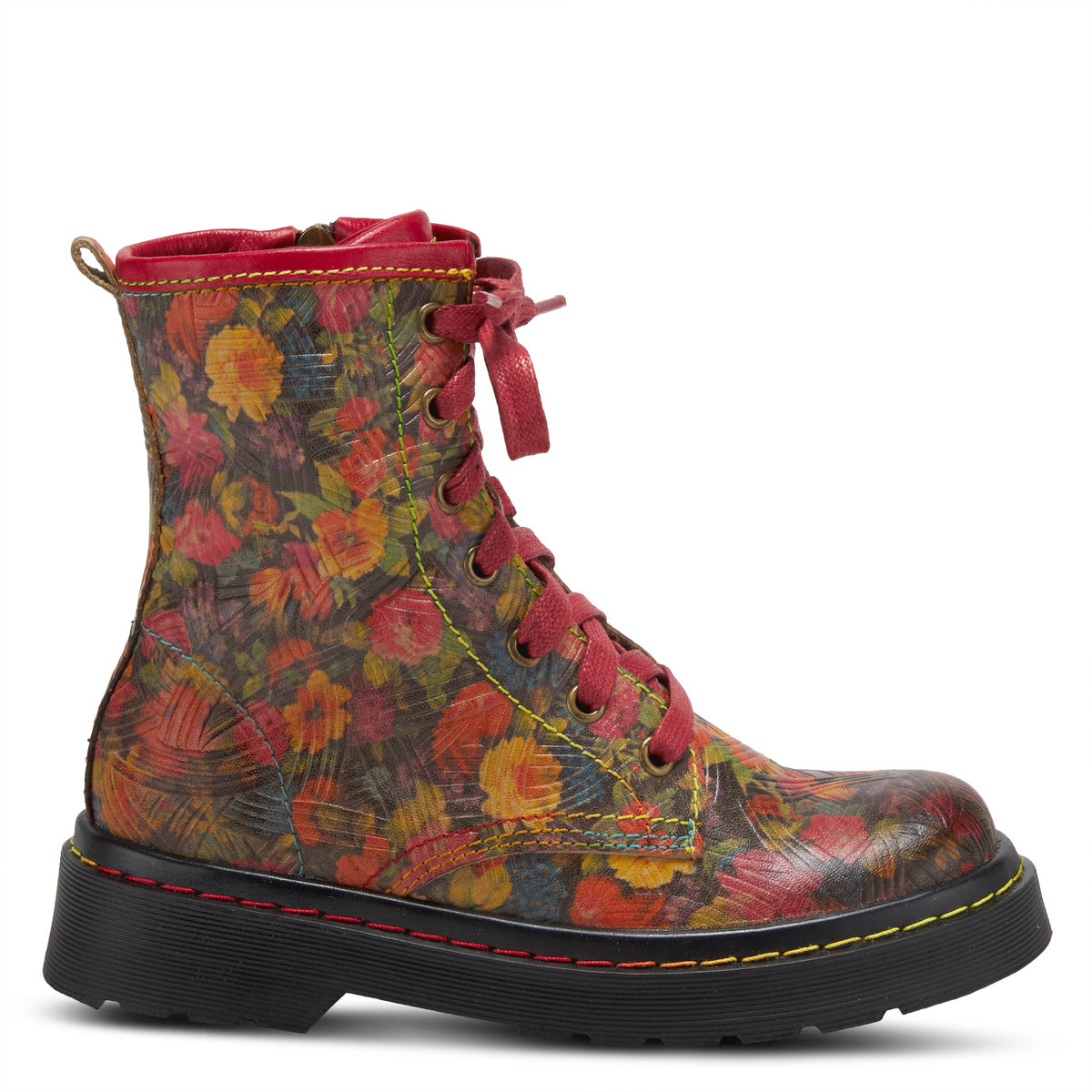 L'Artiste L'ARTISTE K-ROBBI KIDS BOOTIE boot in red multi with handcrafted leather design