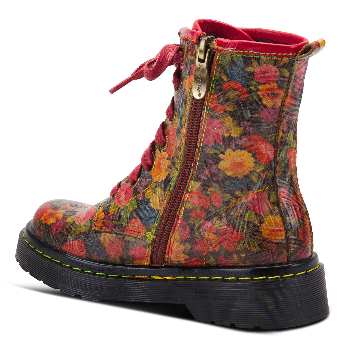 L'Artiste L'ARTISTE K-ROBBI KIDS BOOTIE boot in red multi with handcrafted leather design