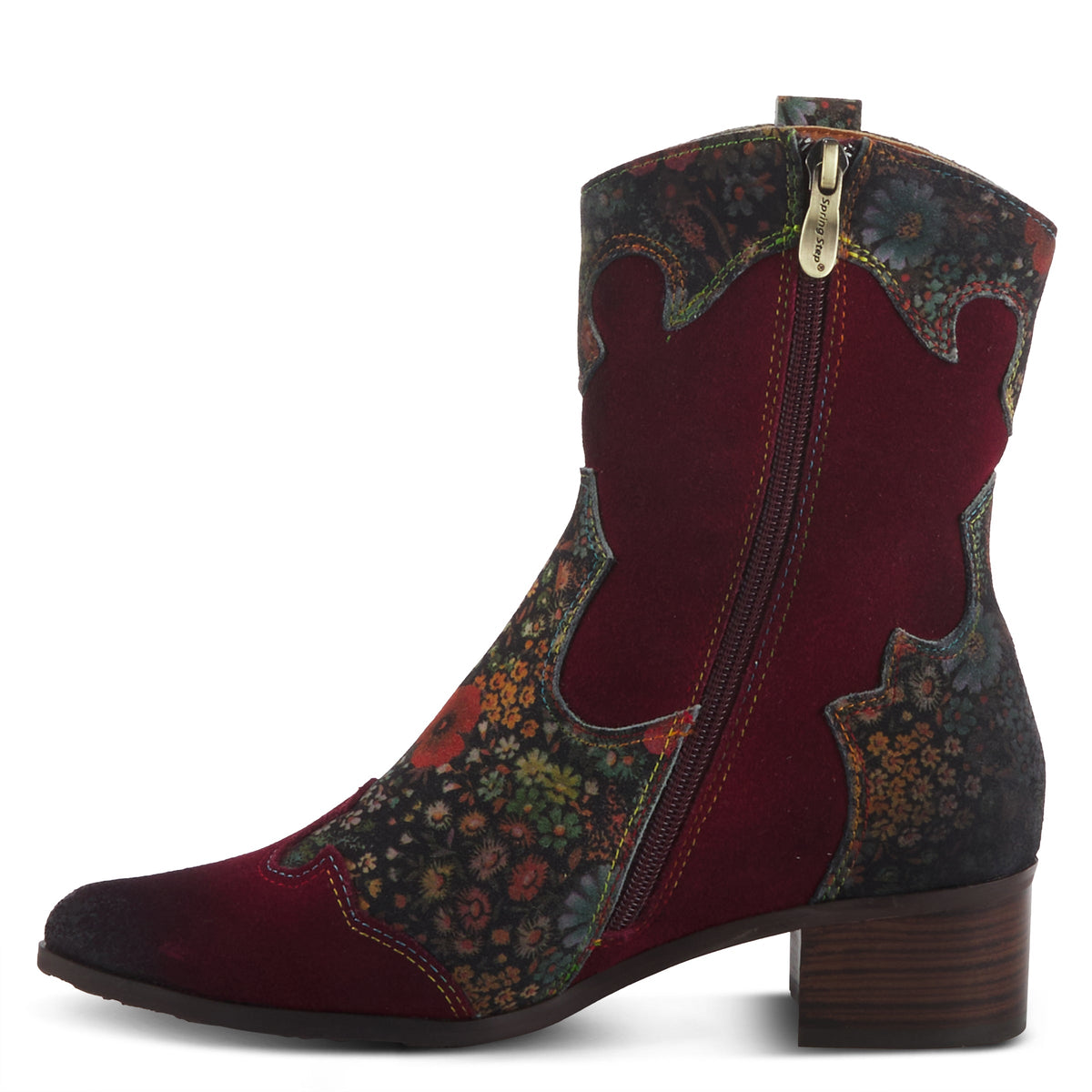 L'Artiste L'ARTISTE LADYLUCK WESTERN BOOTIES boot in tan multi suede with handcrafted leather design