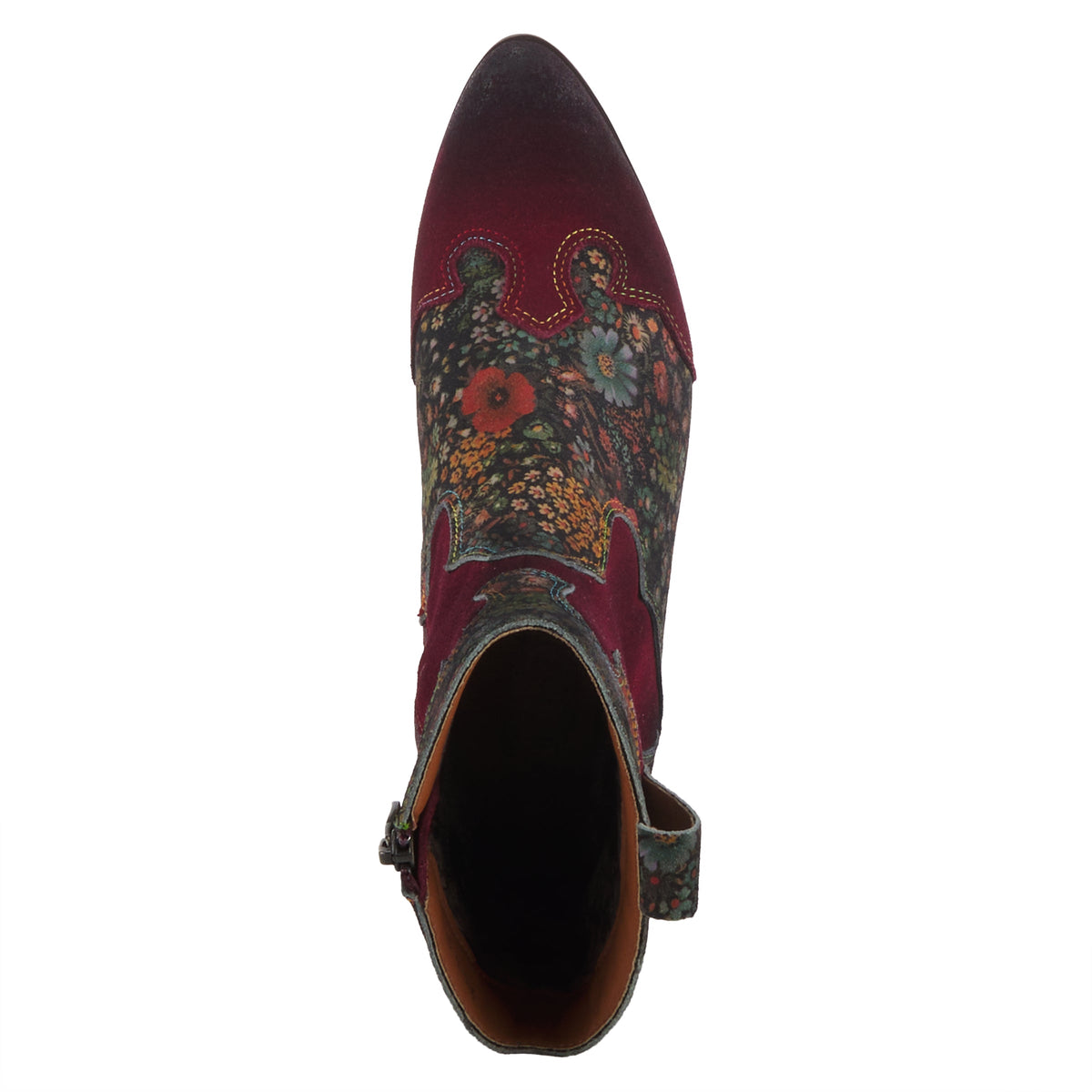 L'Artiste L'ARTISTE LADYLUCK WESTERN BOOTIES boot in tan multi suede with handcrafted leather design