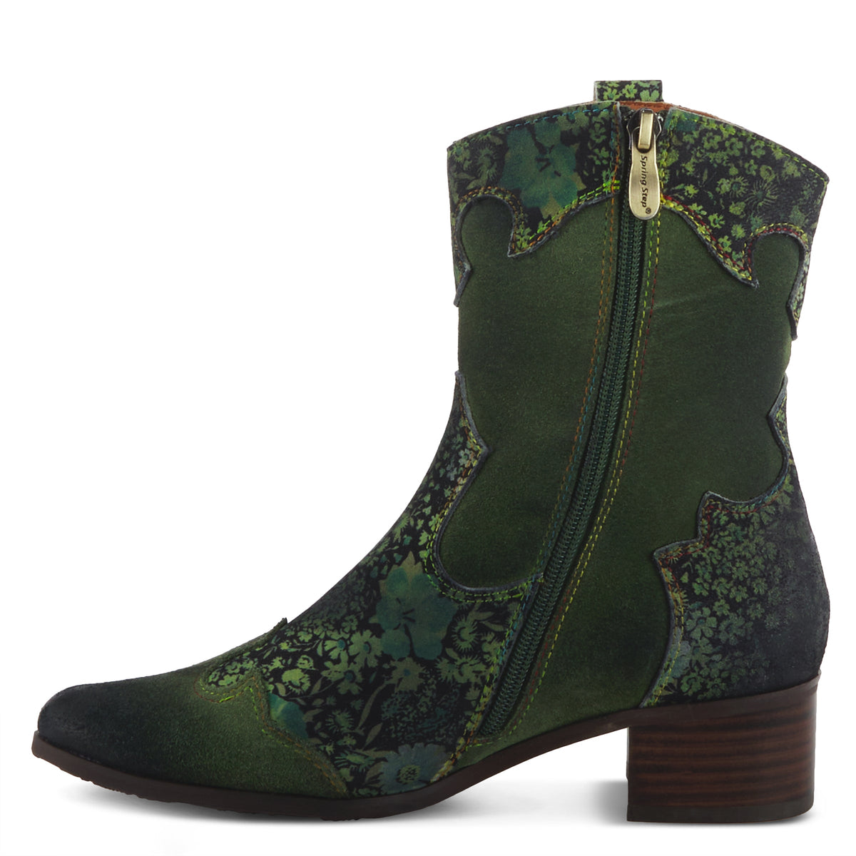 L'Artiste L'ARTISTE LADYLUCK WESTERN BOOTIES boot in navy multi suede with handcrafted leather design