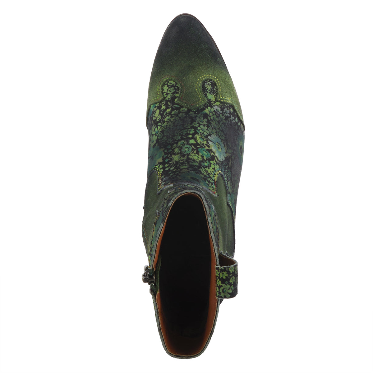 L'Artiste L'ARTISTE LADYLUCK WESTERN BOOTIES boot in navy multi suede with handcrafted leather design