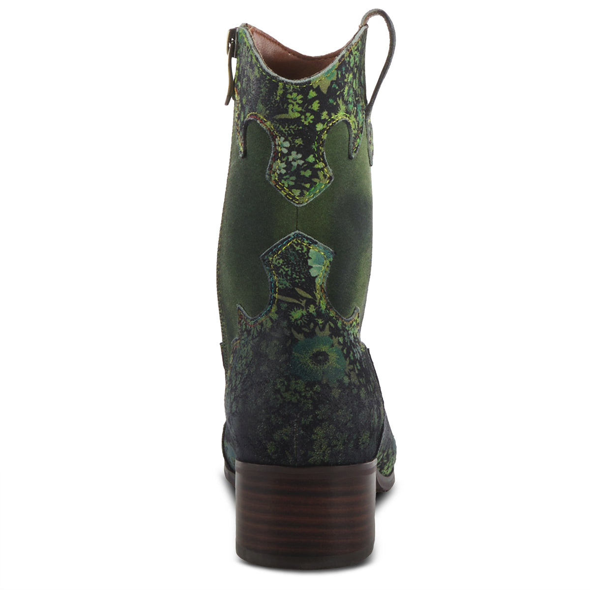 L'Artiste L'ARTISTE LADYLUCK WESTERN BOOTIES boot in navy multi suede with handcrafted leather design