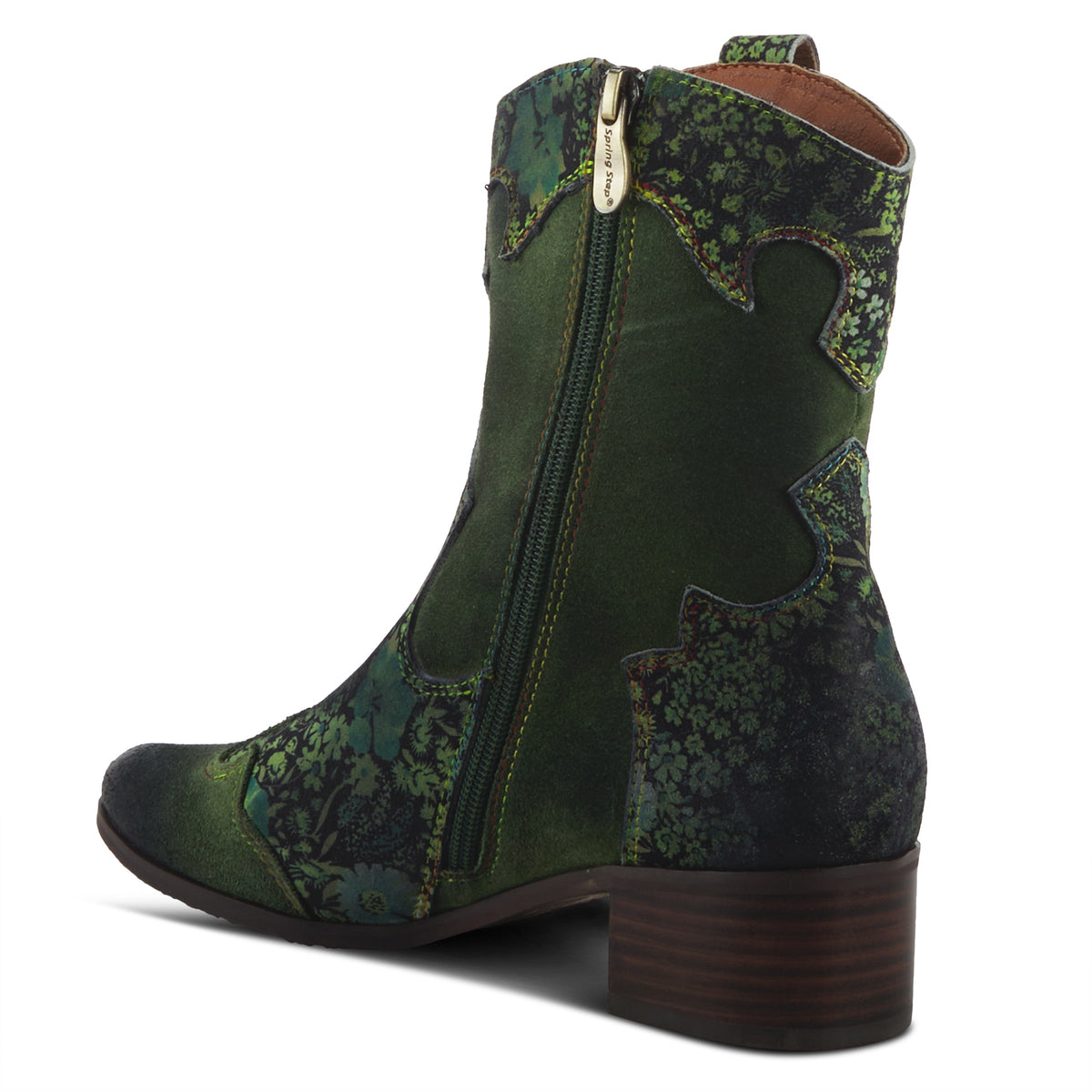L'Artiste L'ARTISTE LADYLUCK WESTERN BOOTIES boot in navy multi suede with handcrafted leather design