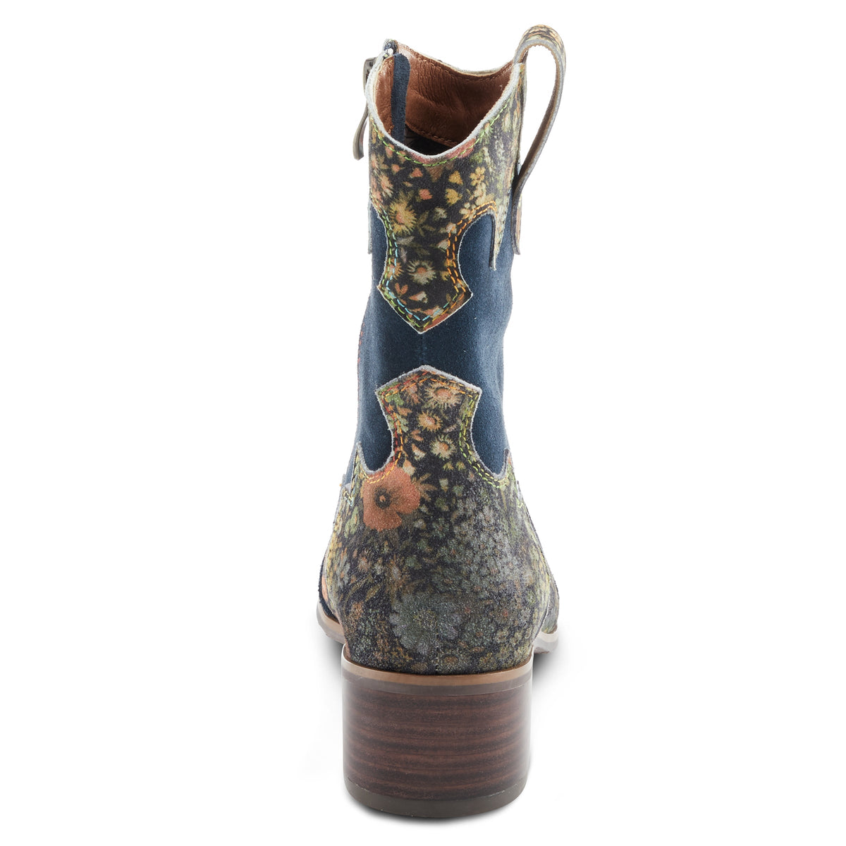 L'Artiste L'ARTISTE LADYLUCK WESTERN BOOTIES boot in bordeaux multi suede with handcrafted leather design