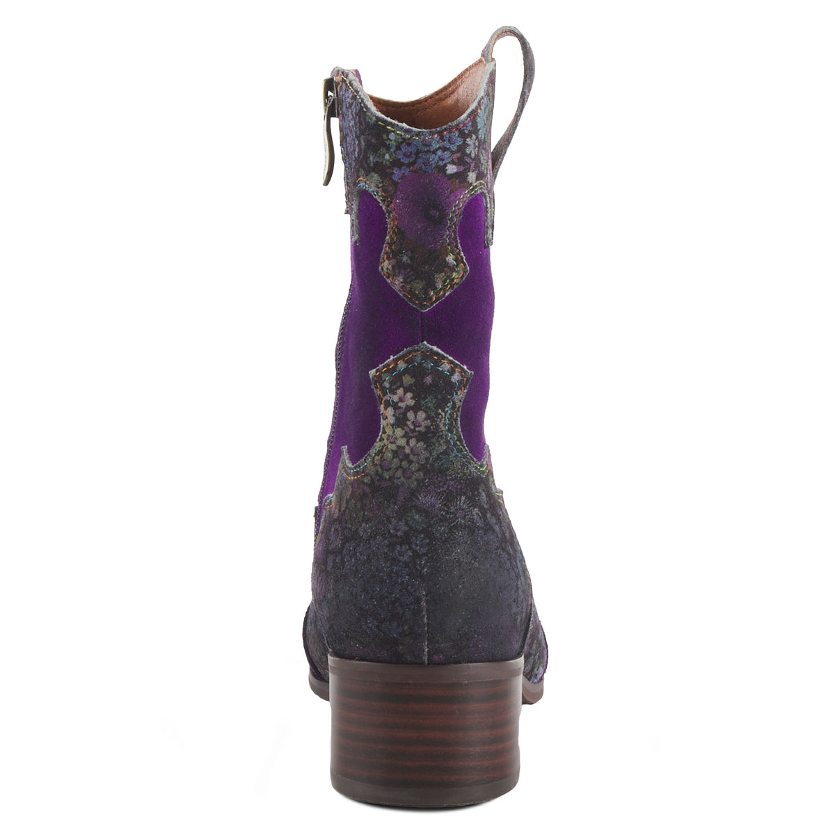 L'Artiste L'ARTISTE LADYLUCK WESTERN BOOTIES boot in green multi suede with handcrafted leather design