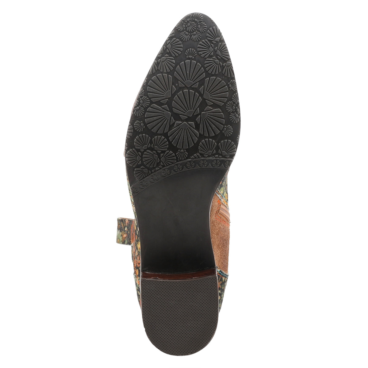 L'Artiste L'ARTISTE LADYLUCK WESTERN BOOTIES boot in tan multi suede with handcrafted leather design