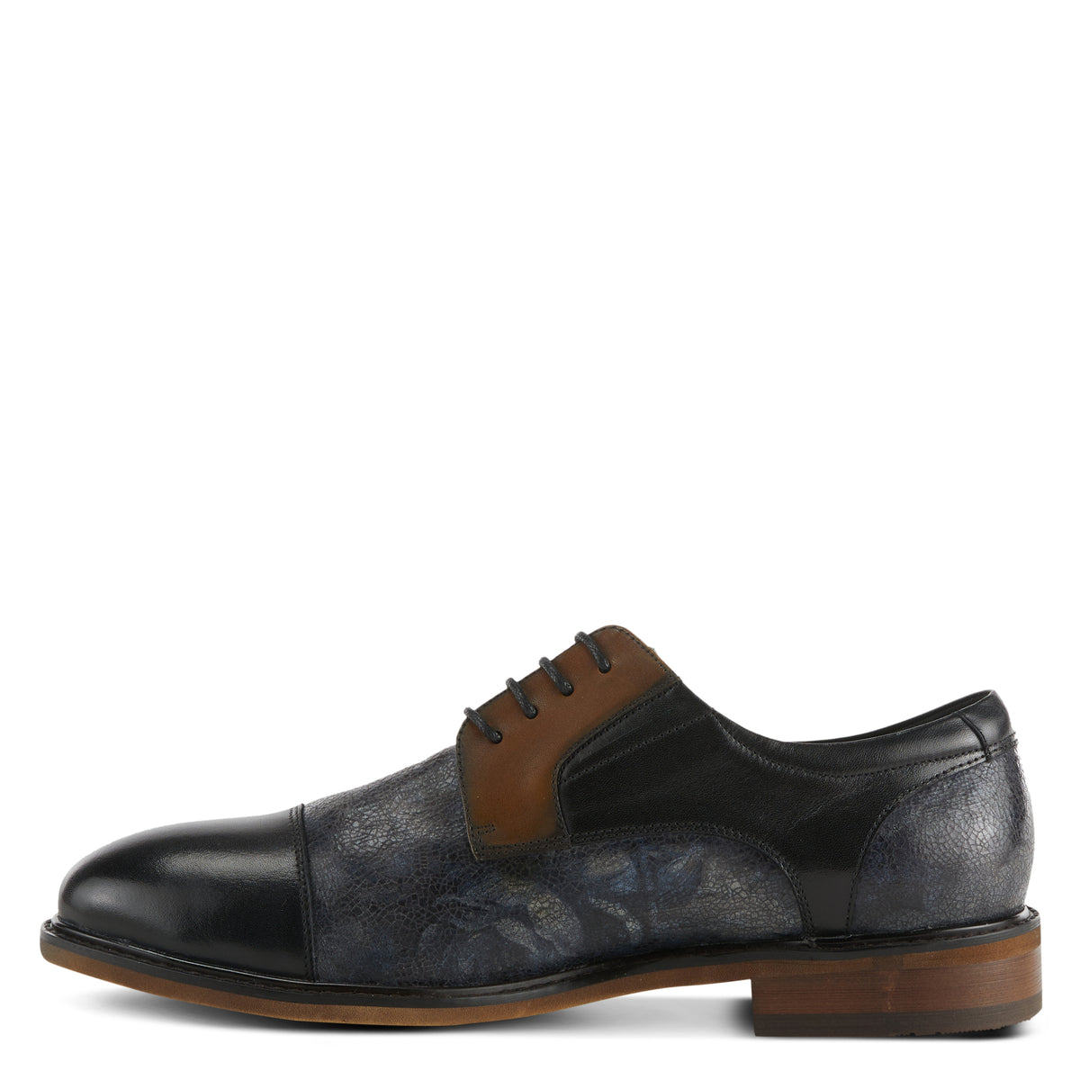 L'Artiste L'ARTISTE MEN LERON OXFORD SHOE shoe in black multi with handcrafted leather design