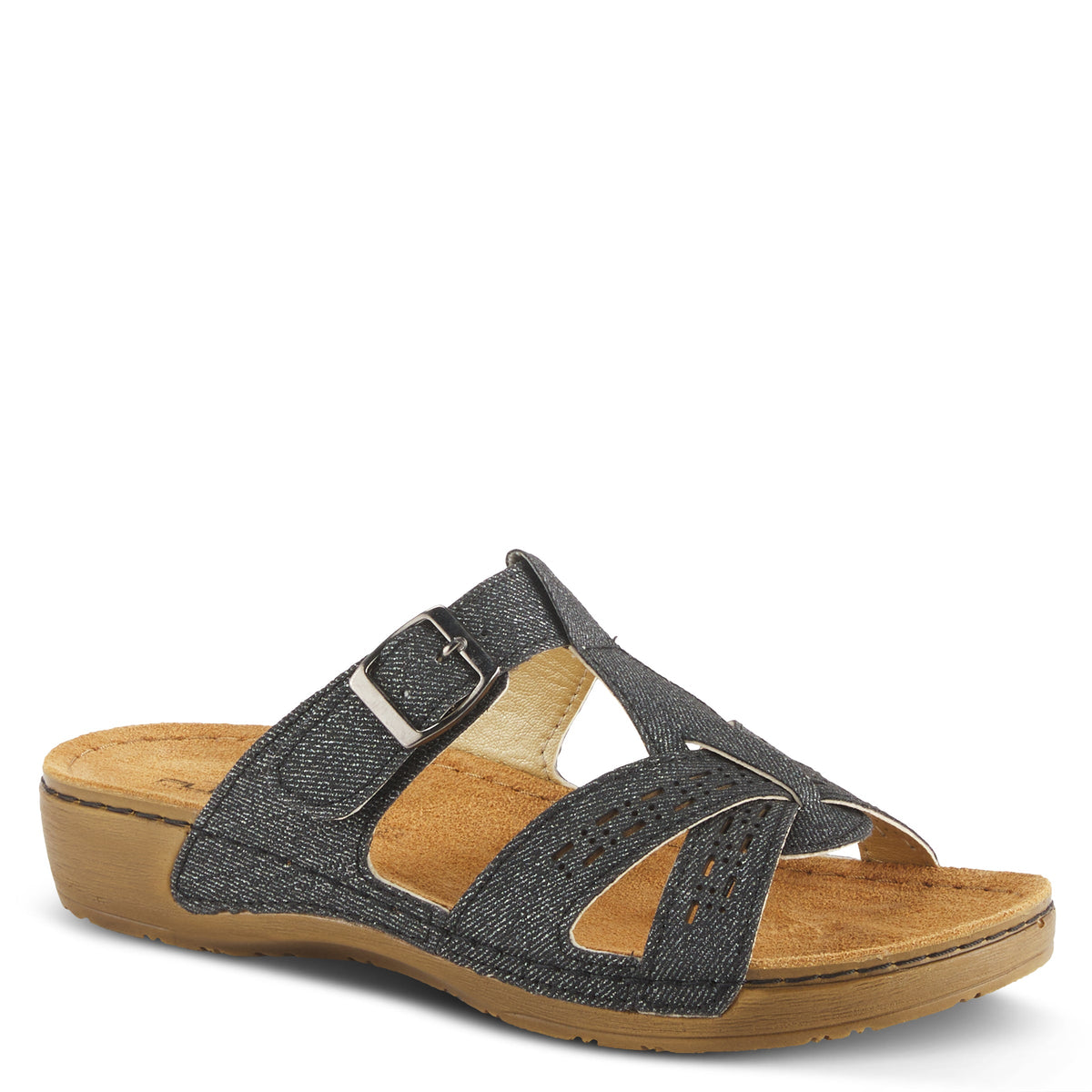 Flexus FLEXUS NERY-JEANS SLIDE SANDAL sandal in black with flexible sole