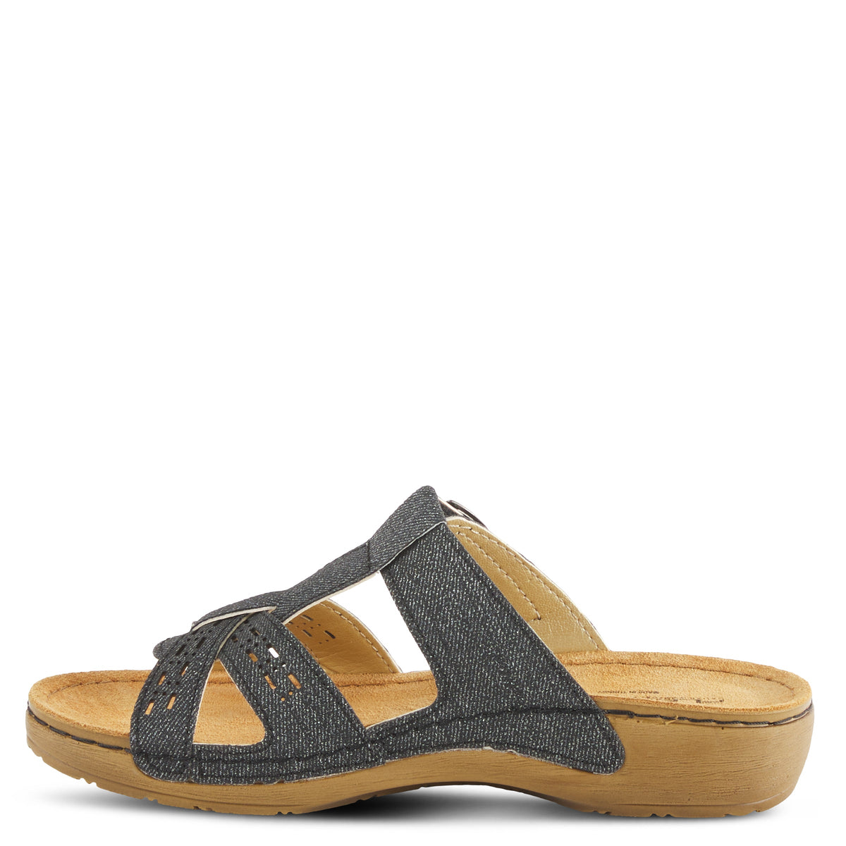 Flexus FLEXUS NERY-JEANS SLIDE SANDAL sandal in black with flexible sole