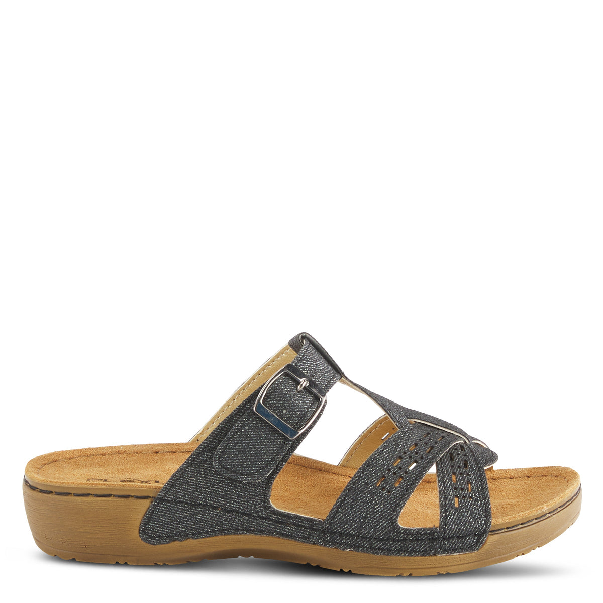 Flexus FLEXUS NERY-JEANS SLIDE SANDAL sandal in black with flexible sole