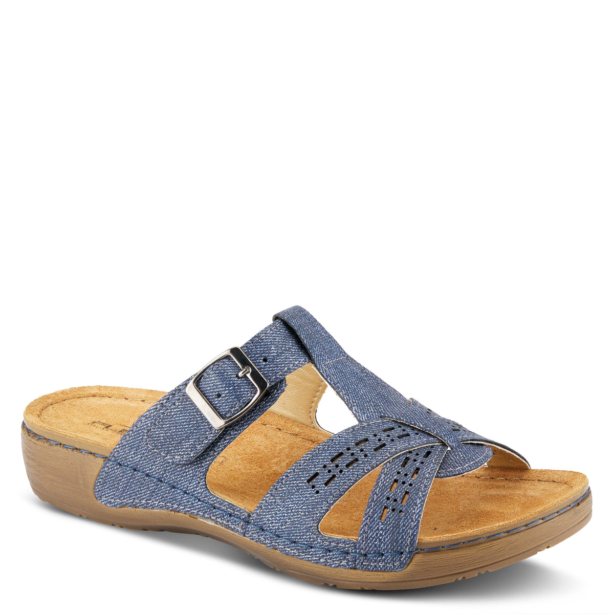 Flexus FLEXUS NERY-JEANS SLIDE SANDAL sandal in navy with flexible sole
