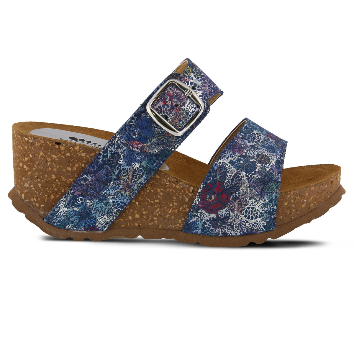 Spring Step SPRING STEP NOMYS SLIDE SANDAL sandal in blue multi with comfortable everyday design