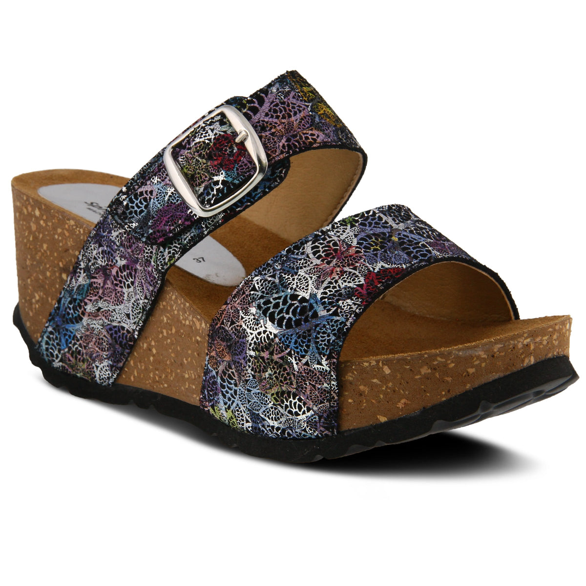 Spring Step SPRING STEP NOMYS SLIDE SANDAL sandal in blue multi with comfortable everyday design