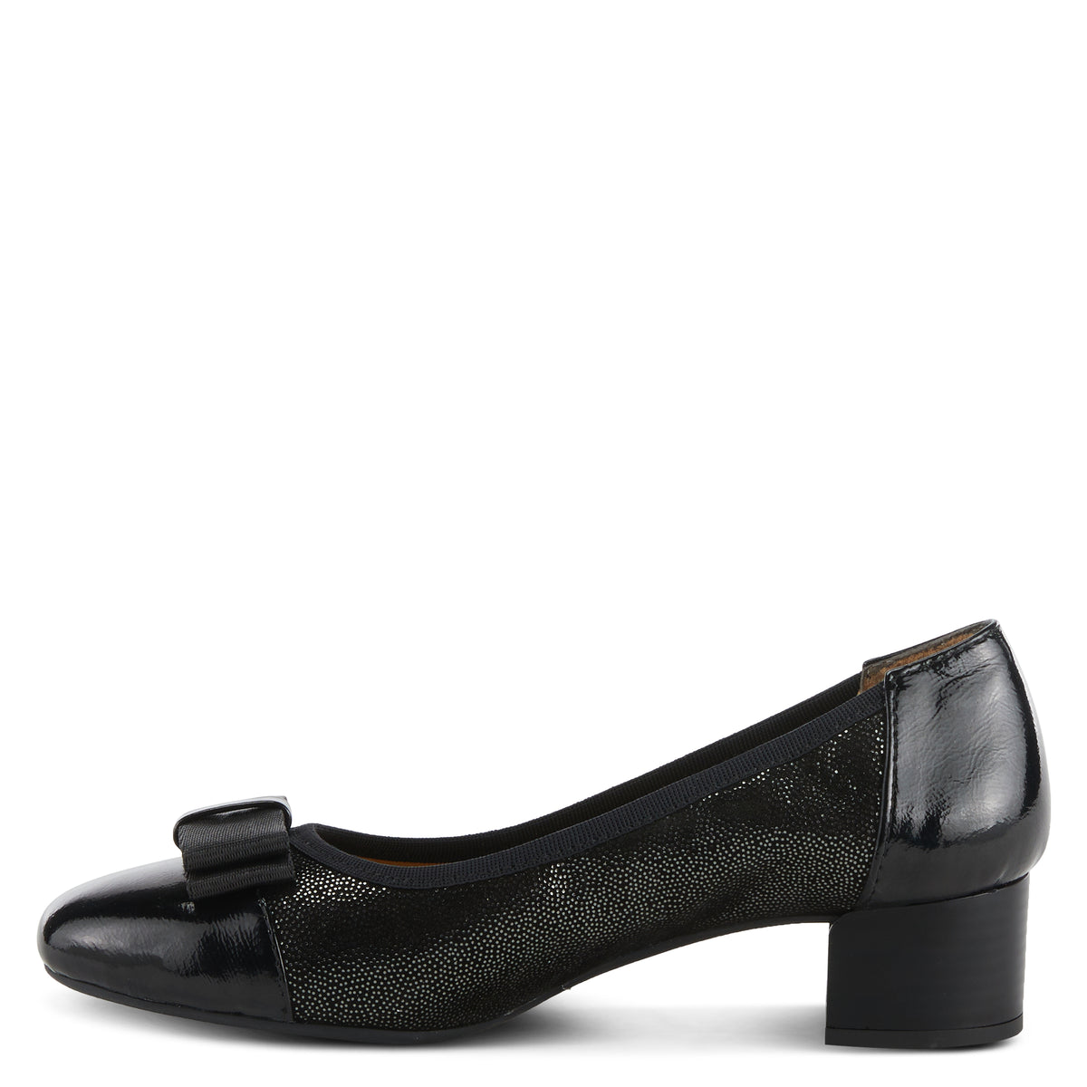 Spring Step SPRING STEP PAULETTE PUMP shoe in black patent with comfortable everyday design